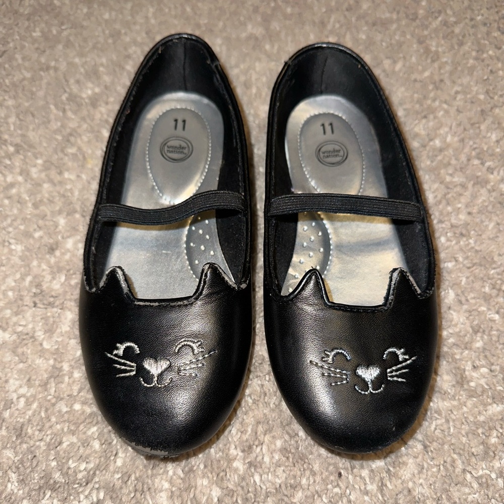 Wonder Nation black cat shoes 11 toddler